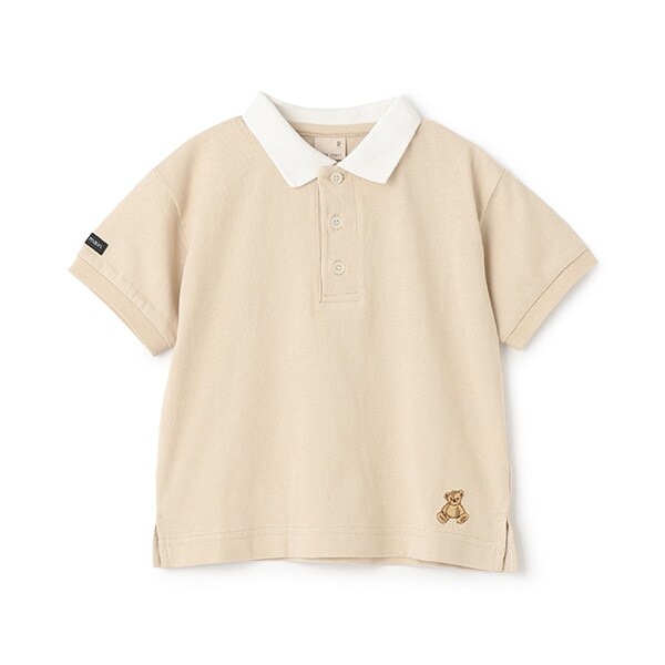 【接触冷感】ポロ衿配色半袖Tシャツ