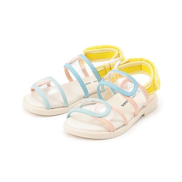 配色クリアサンダル