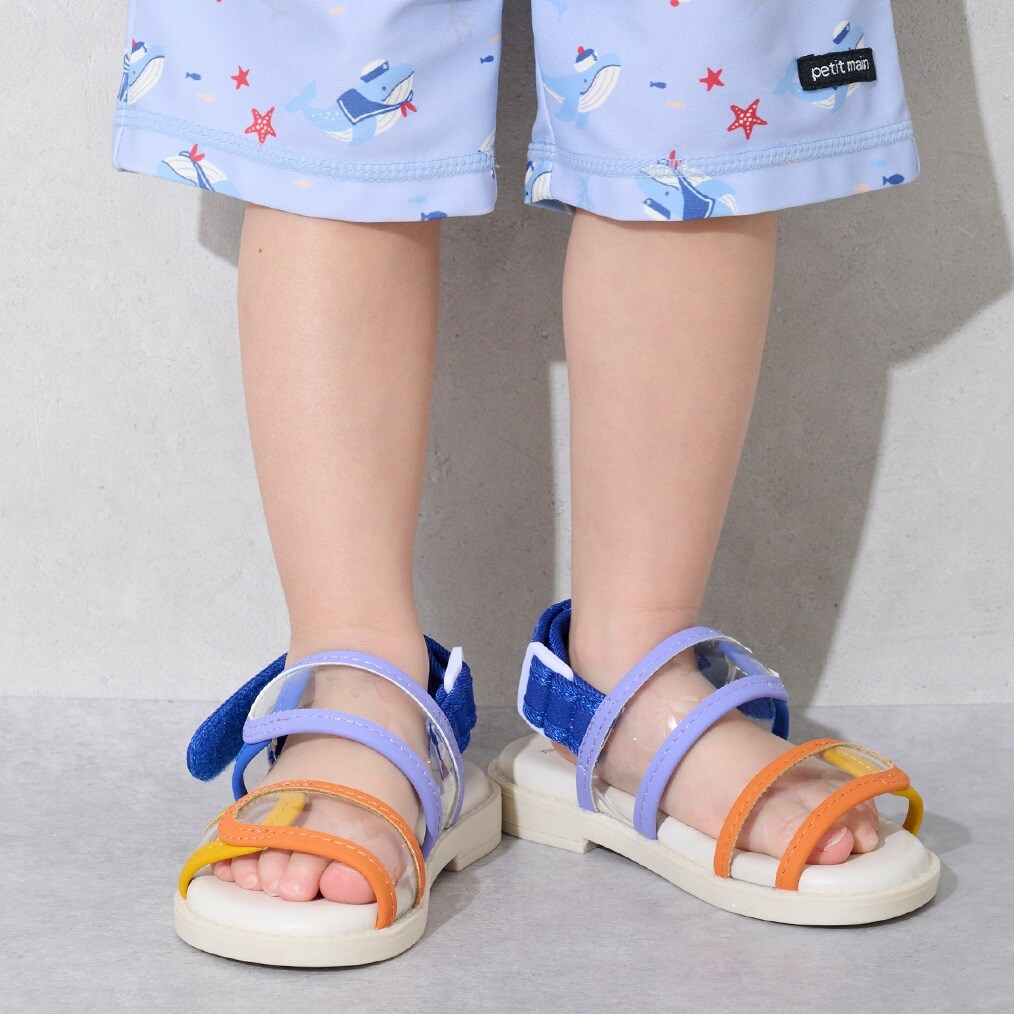 配色クリアサンダル