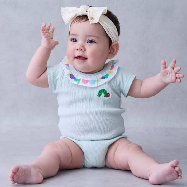 【はらぺこあおむし】フリル衿ロンパース