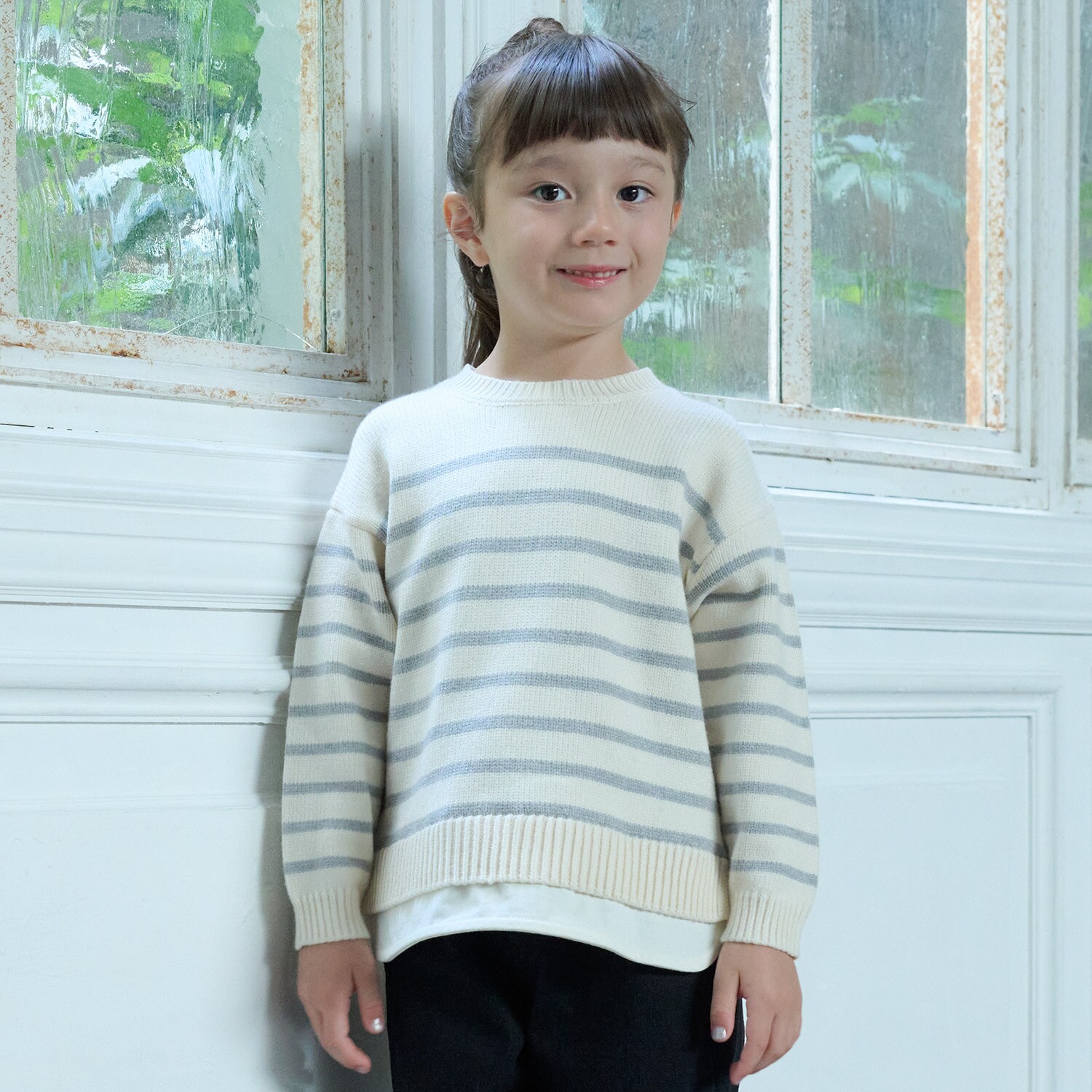 【ウォッシャブル】ボーダーニット