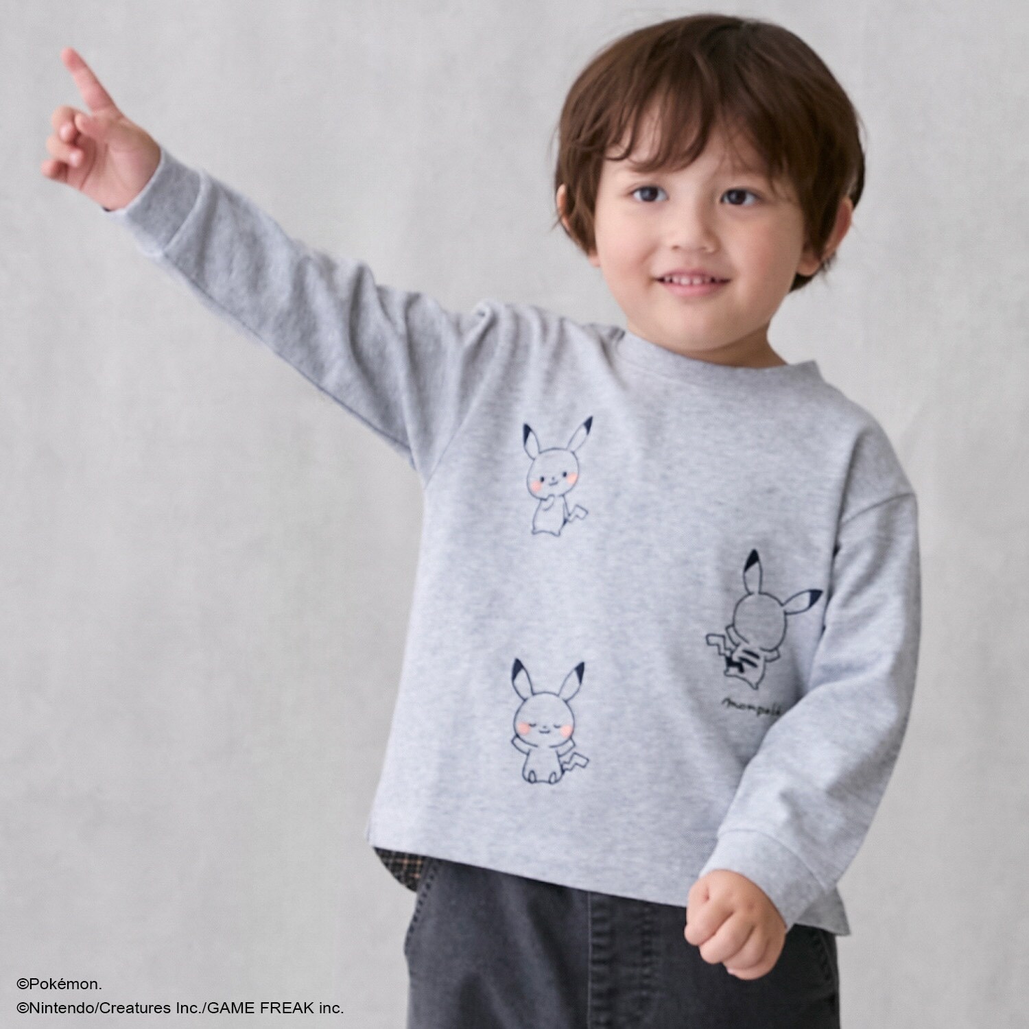 【モンポケ】刺しゅう長袖T