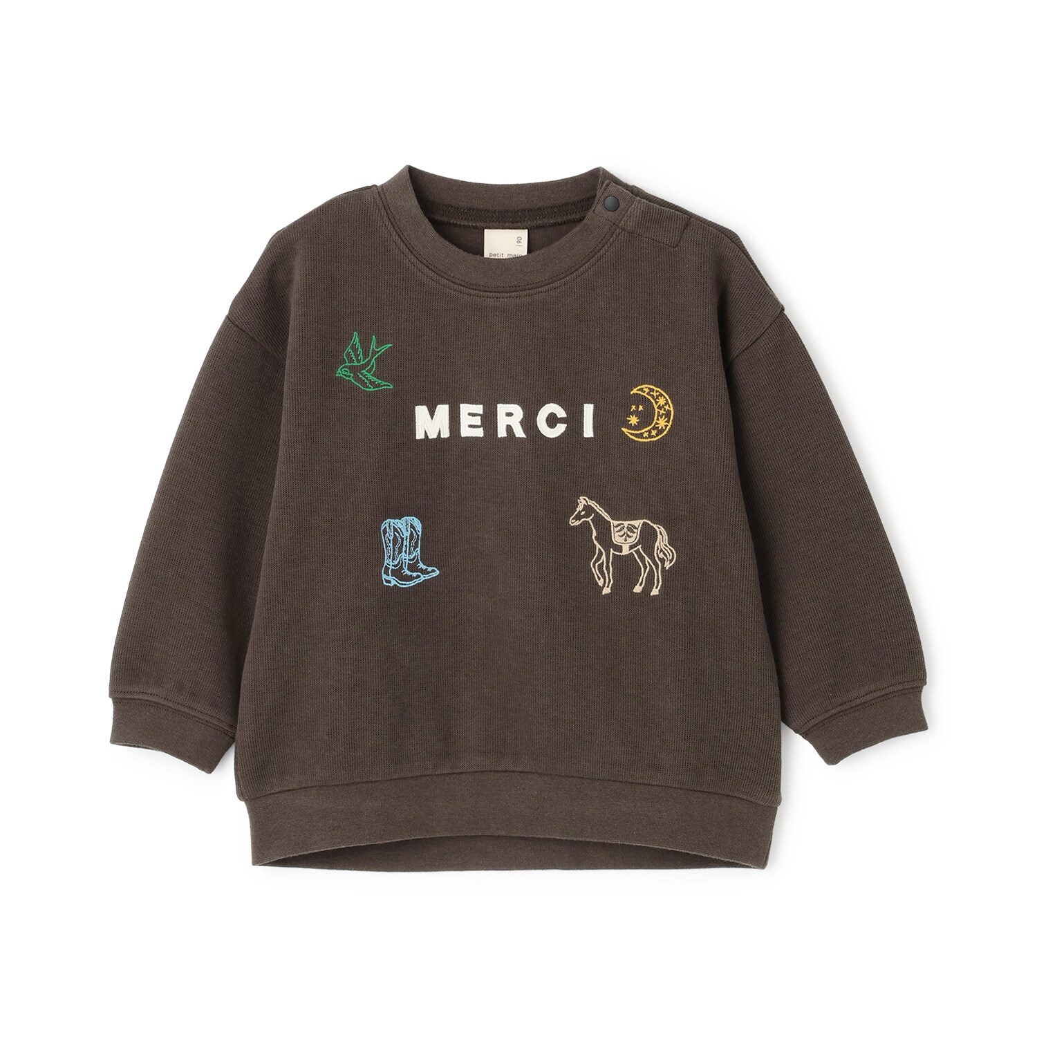 ロゴモチーフ接結長袖Tシャツ