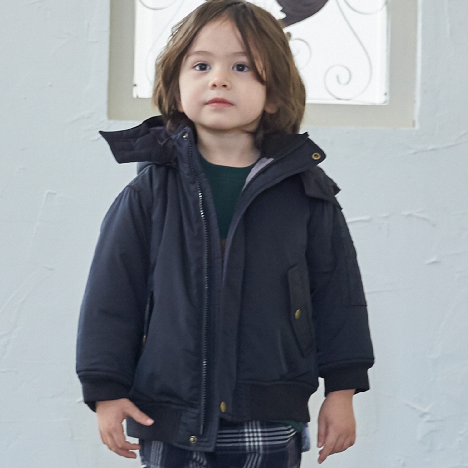 【洗える】MA1風フード取外ジャケット