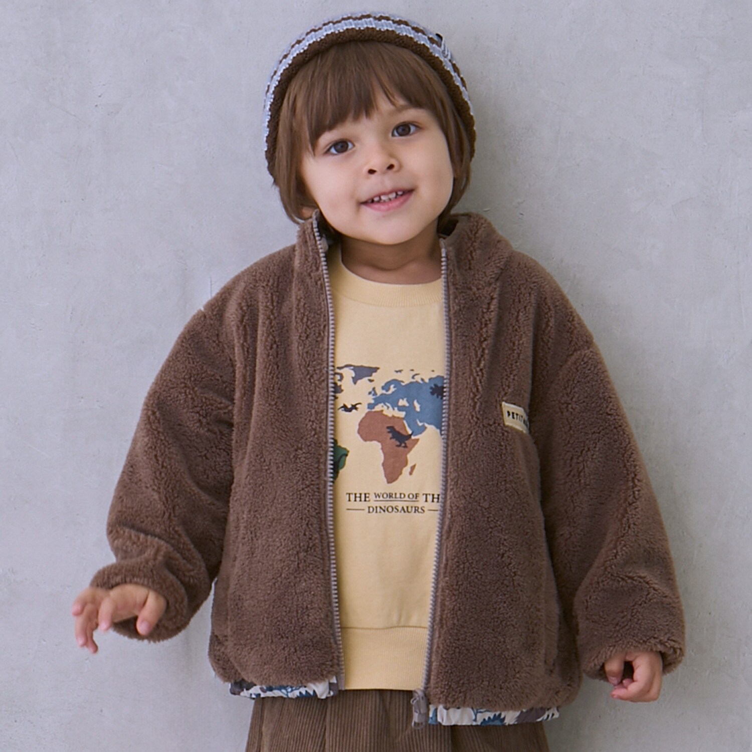 【撥水加工】柄×ボアブルゾン