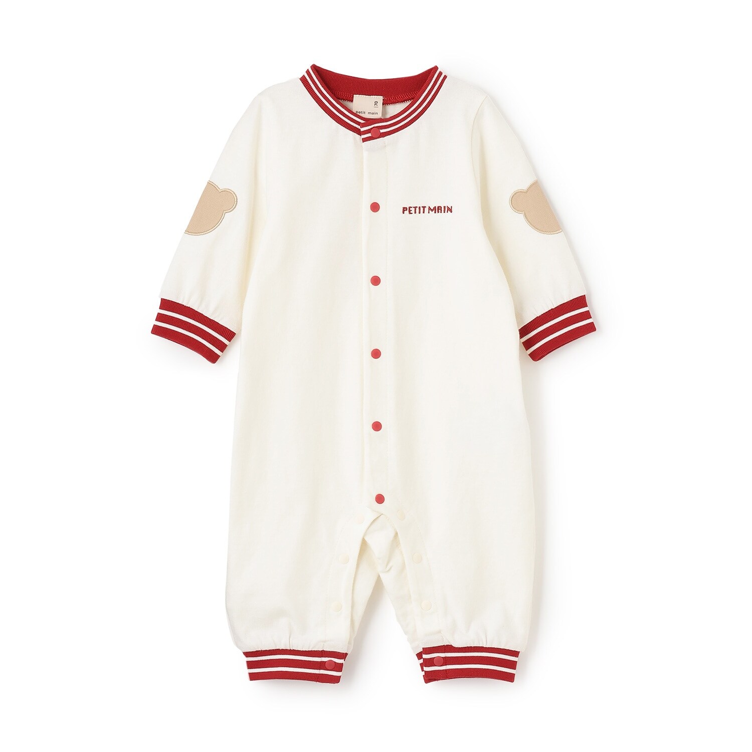 配色ラインリブカバーオール