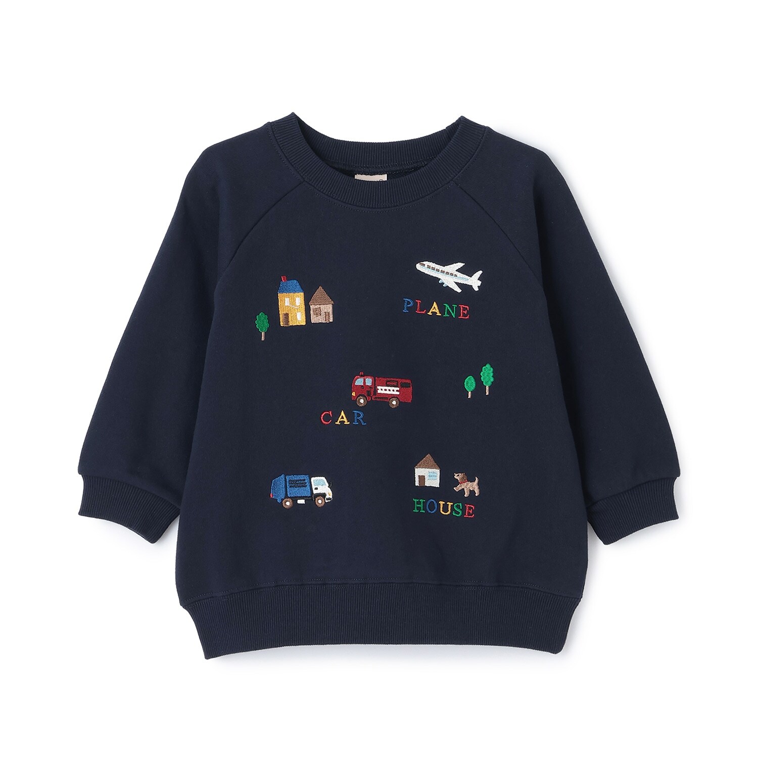 働く車刺しゅうトレーナー