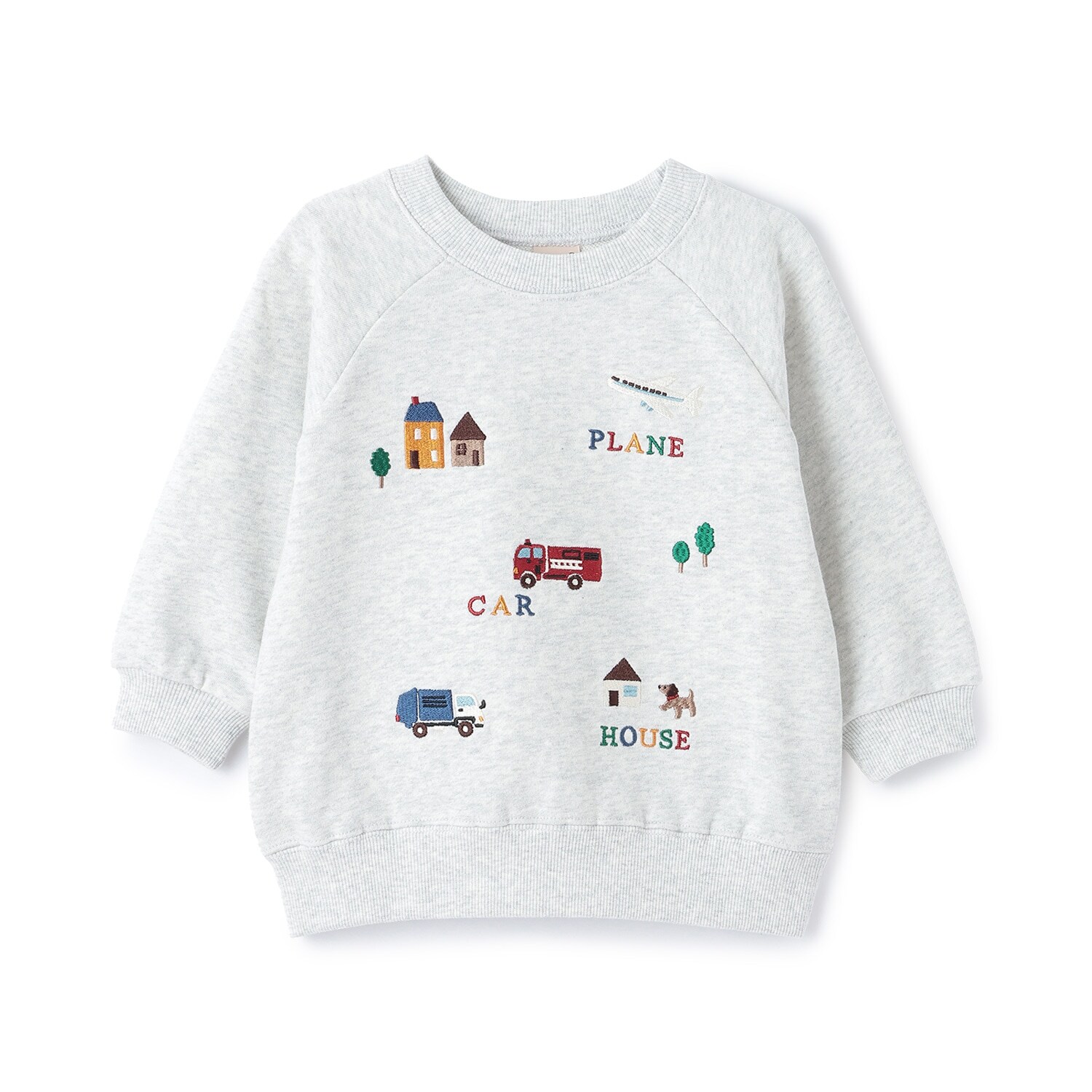 働く車刺しゅうトレーナー