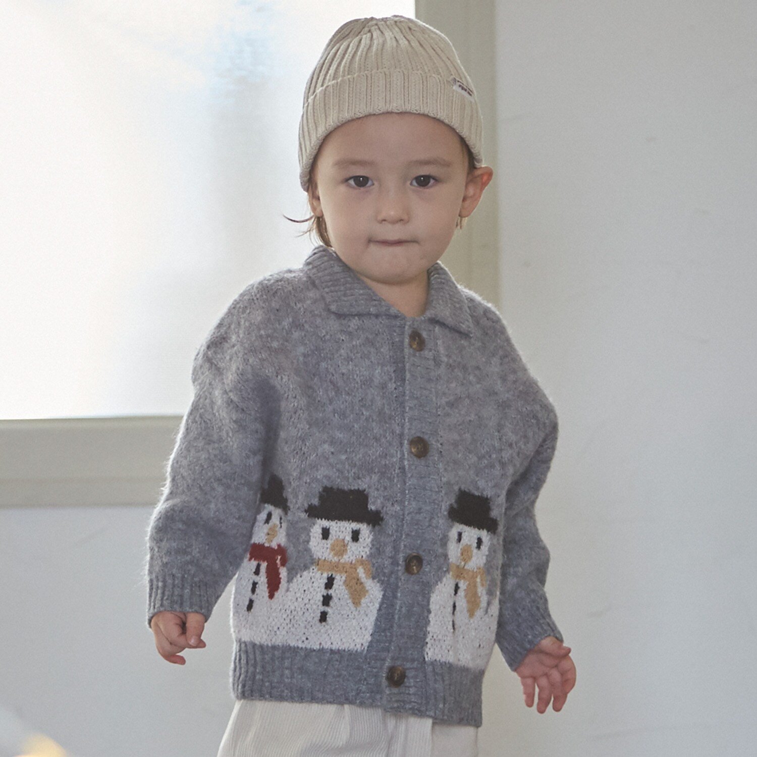 【ウォッシャブル】モチーフカウチンニットはおり