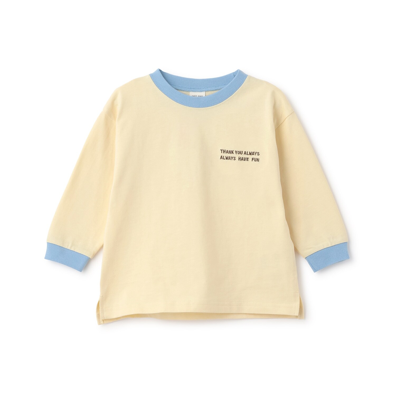 【食品防汚】配色ゆるっと長袖Tシャツ