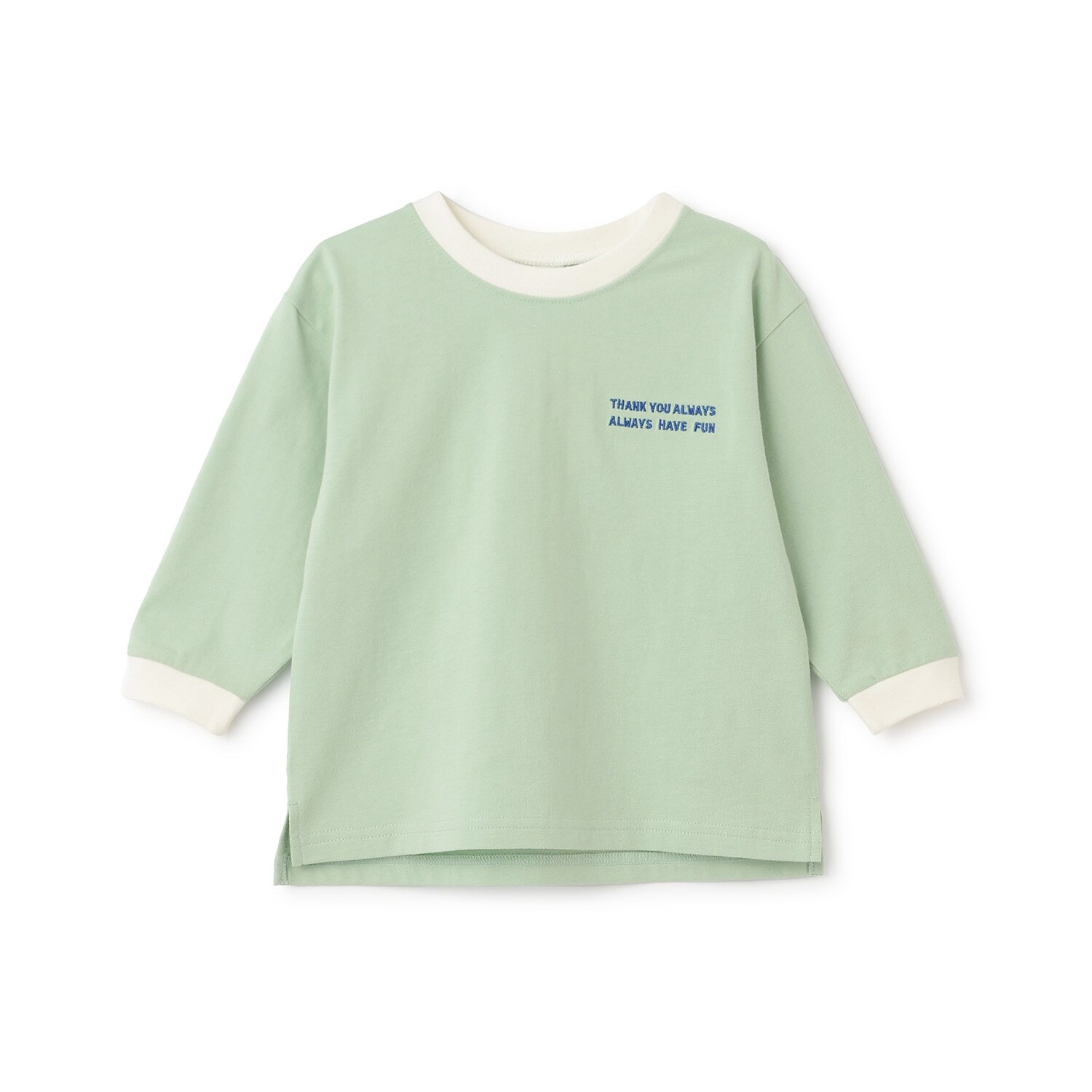 【食品防汚】配色ゆるっと長袖Tシャツ