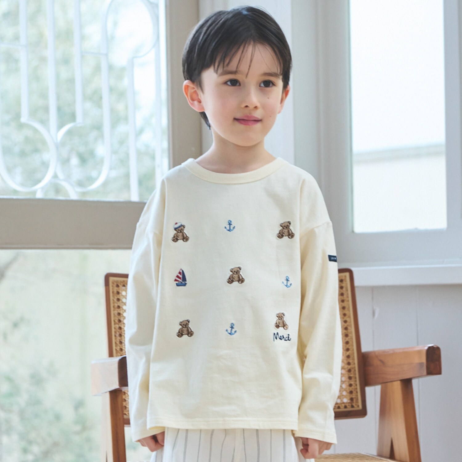 【リンク】くま刺しゅうマリン長袖Tシャツ