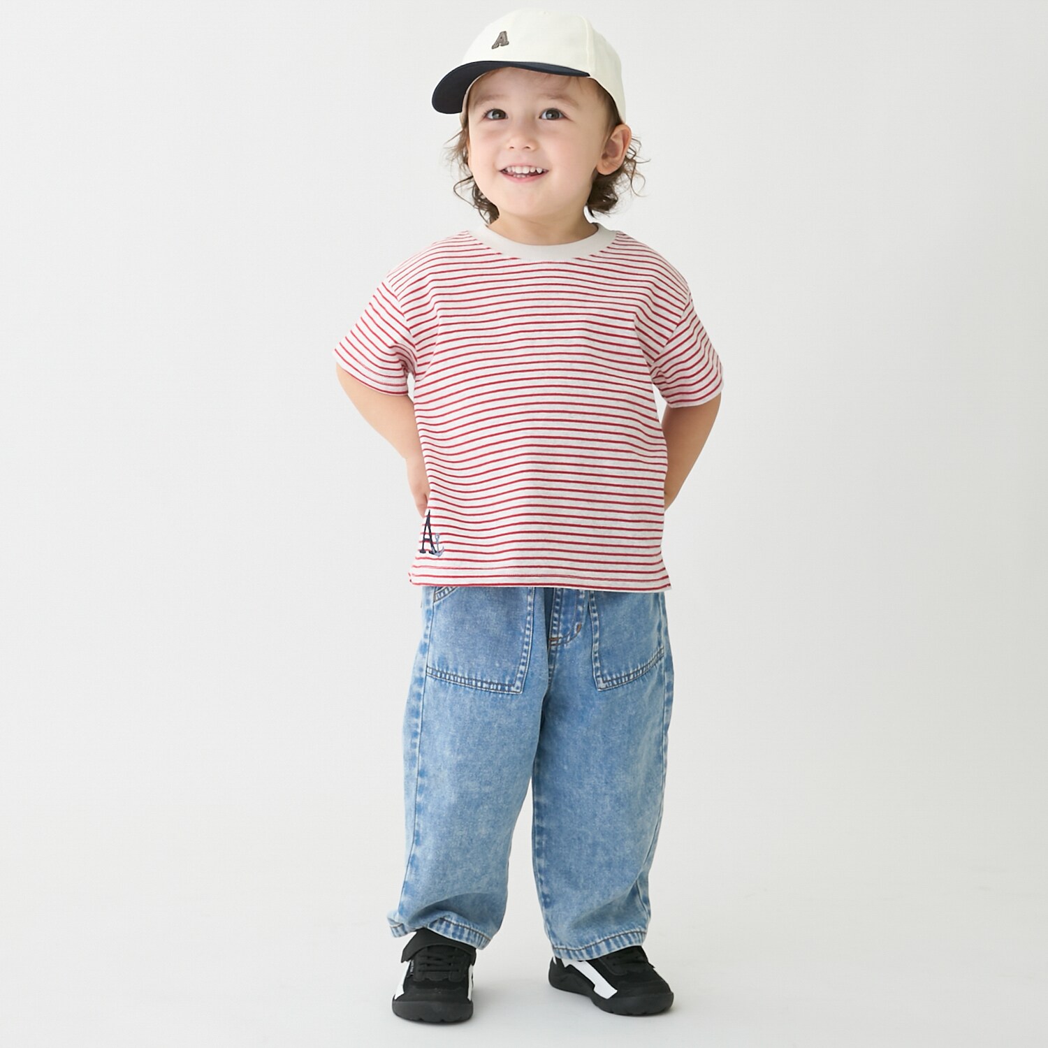 柔らか加工デニムロングパンツ