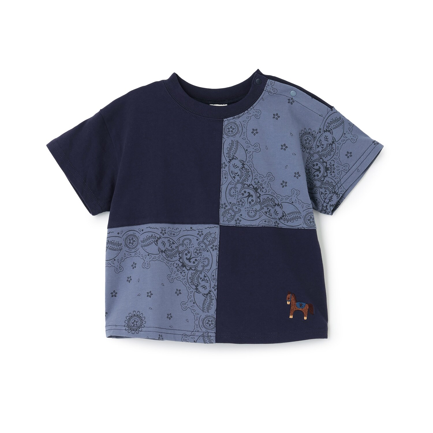 パッチワーク半袖Tシャツ