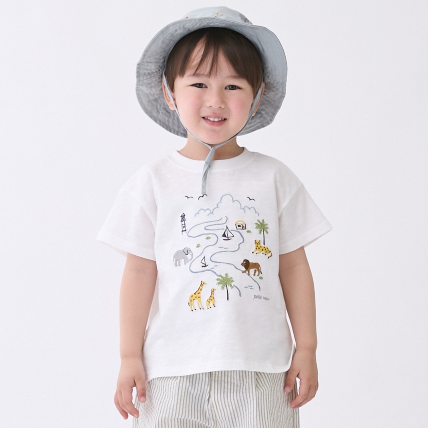 サファリ刺しゅう半袖Tシャツ