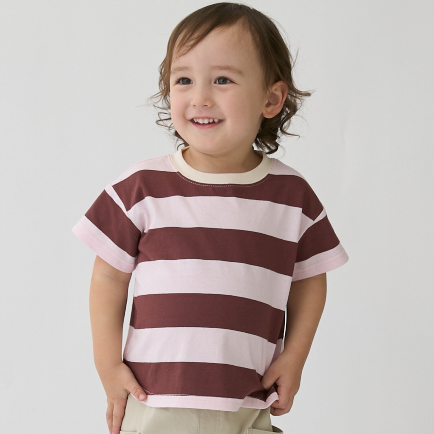 【食品防汚】ボーダー半袖Tシャツ