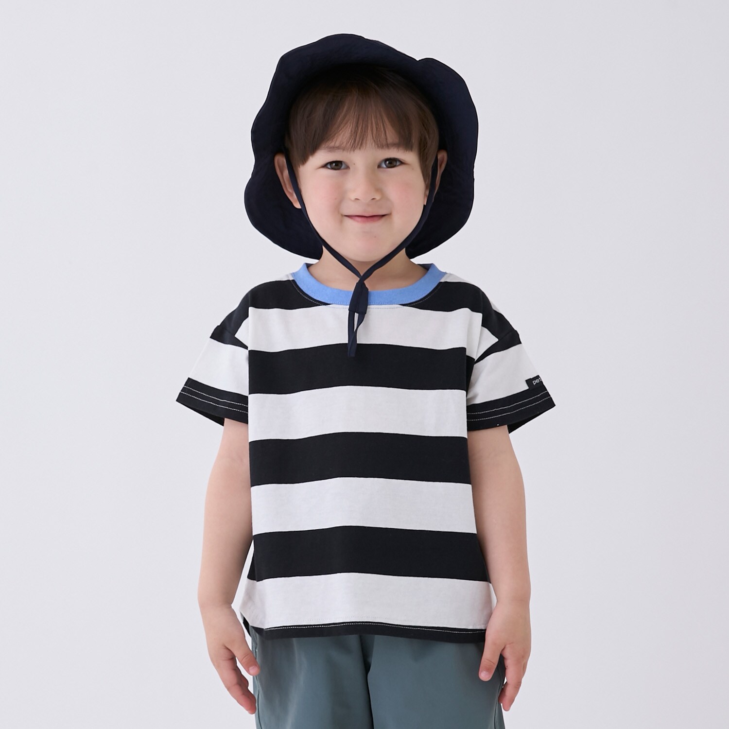 【食品防汚】ボーダー半袖Tシャツ