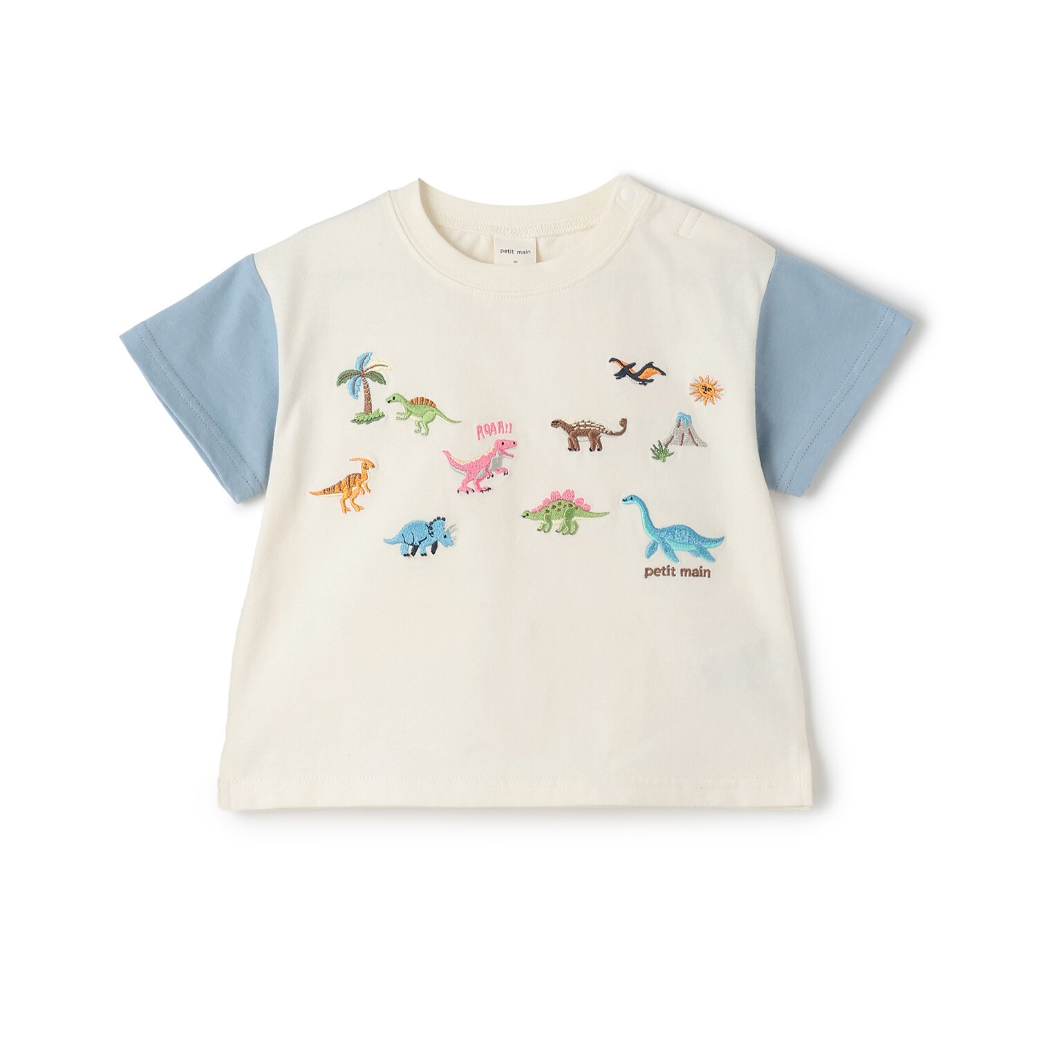 【接触冷感】恐竜刺しゅう半袖Tシャツ