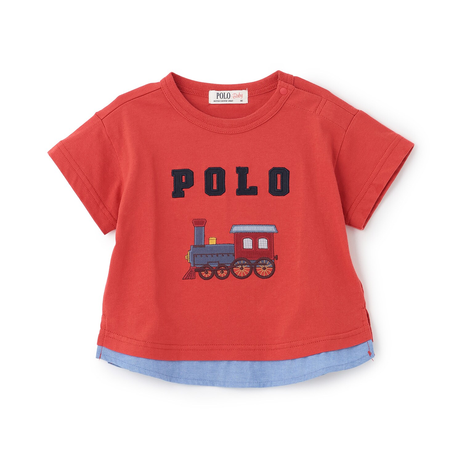 【POLO BCS】アップリケ半袖Tシャツ