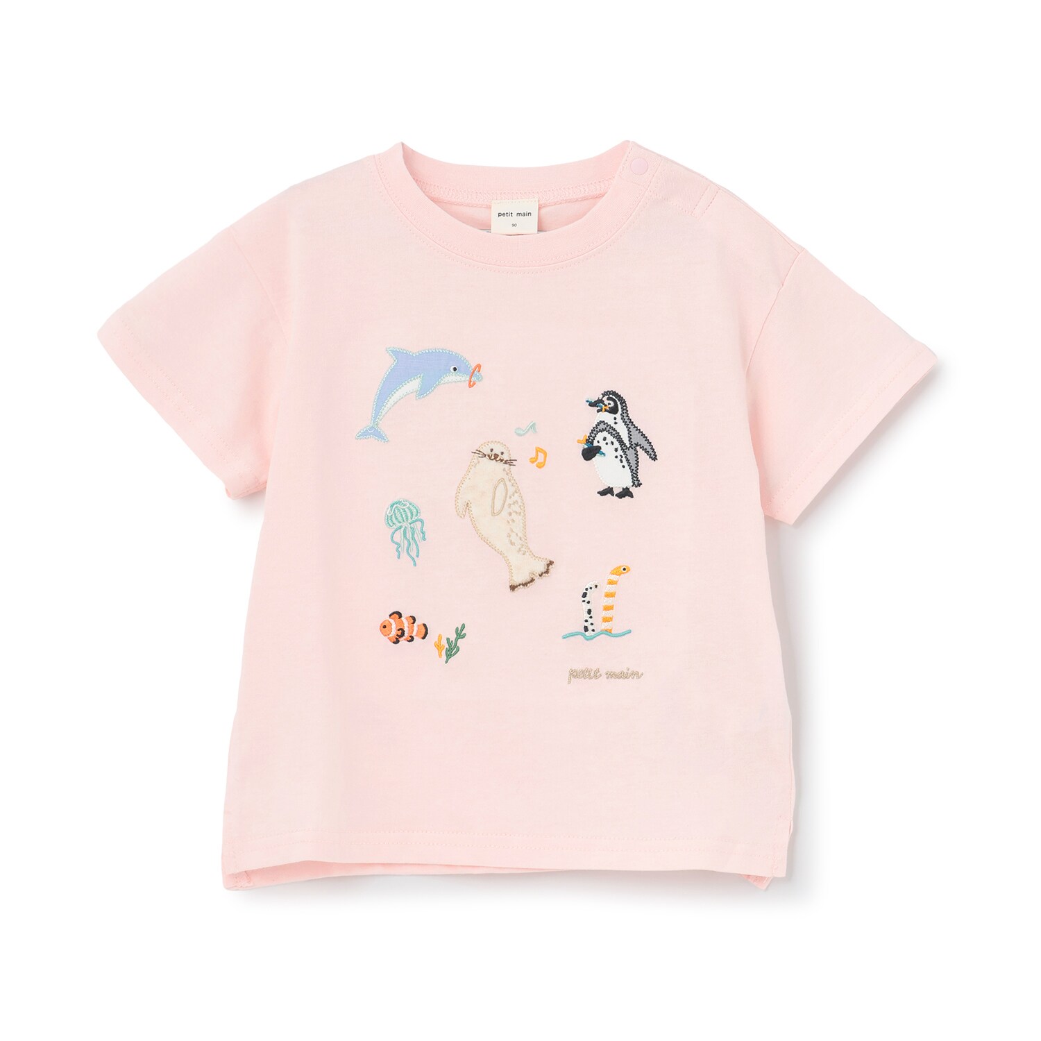 【接触冷感】海のいきものアップリケ半袖Tシャツ