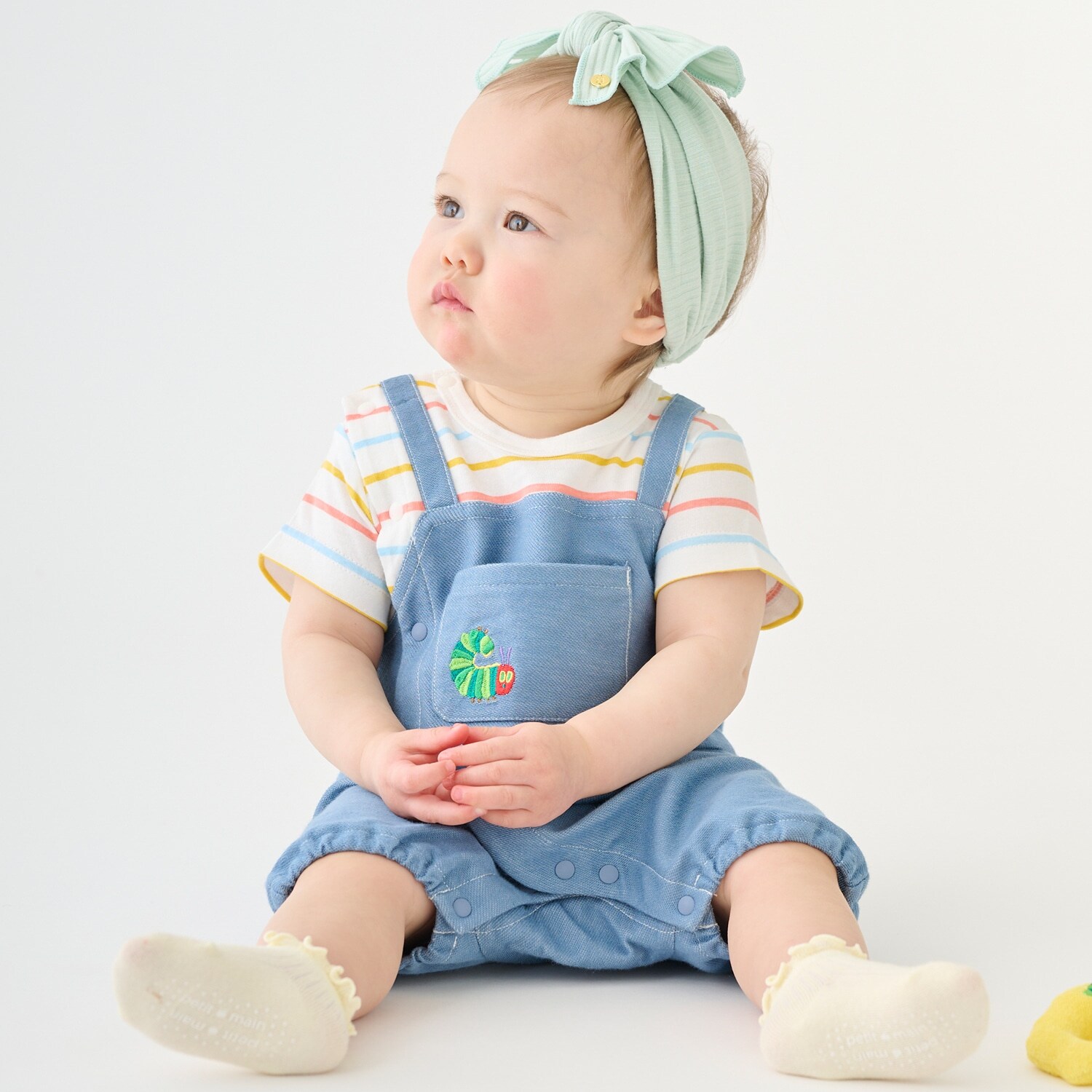 【はらぺこあおむし】サロペ風カバーオール