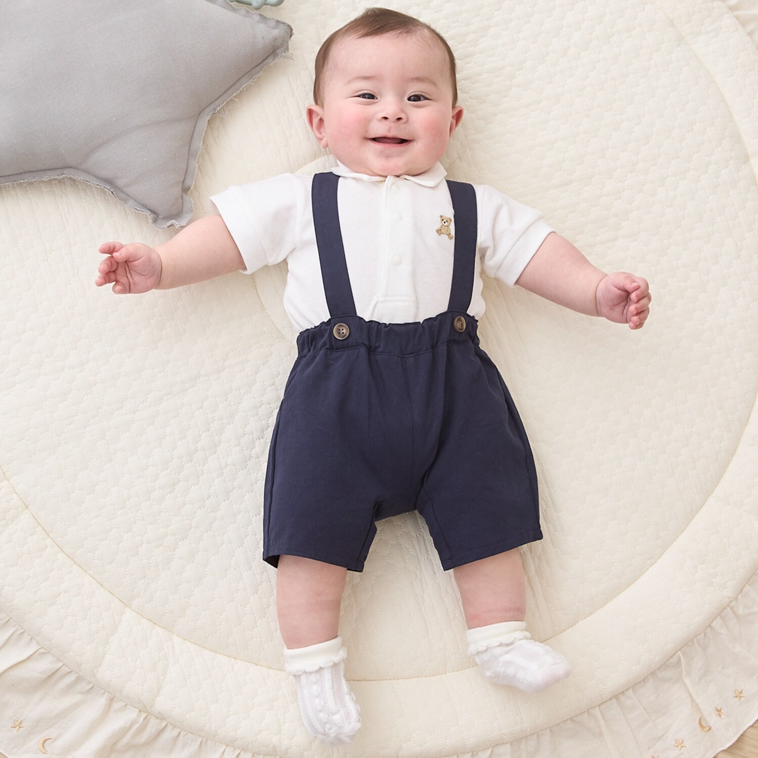 ポロシャツ＋サスつきパンツセット