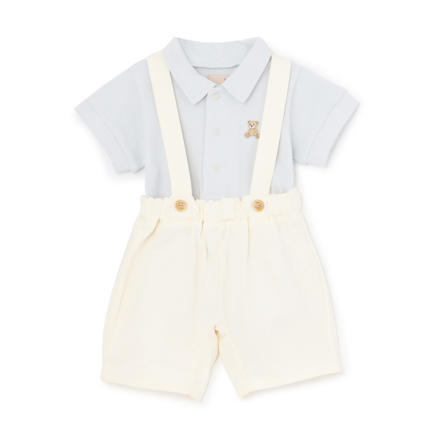 ポロシャツ＋サスつきパンツセット