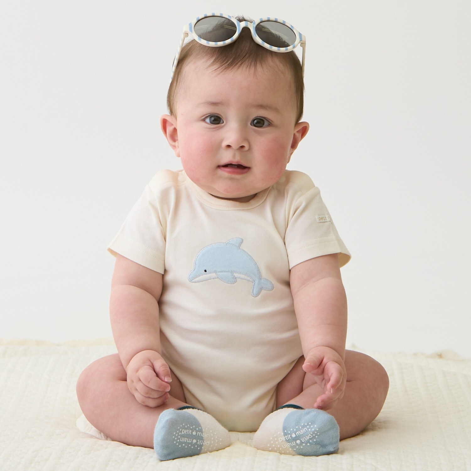 【オーガニック】海の生き物ロンパース