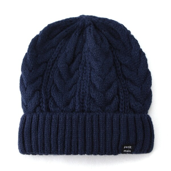ケーブルアクリルニット帽