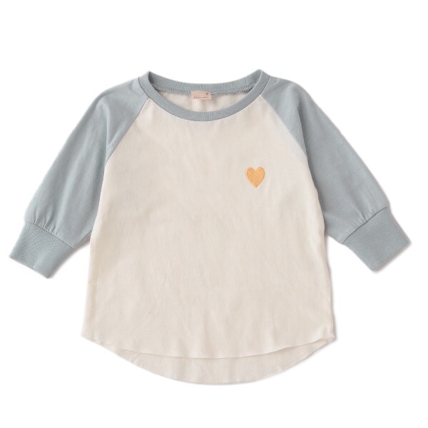ハート刺しゅうラグランTシャツ