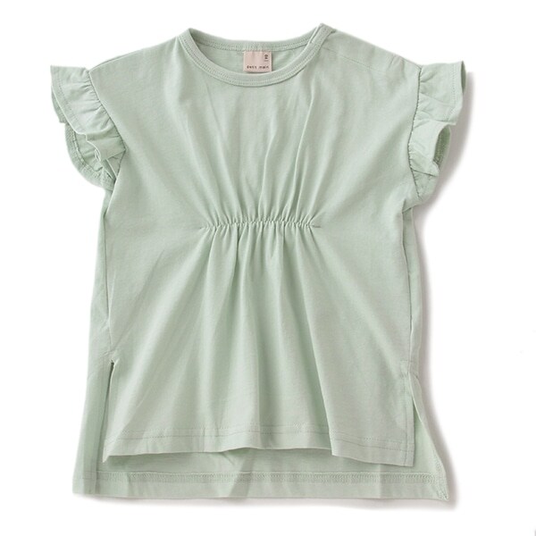 ウエストギャザーロングTシャツ