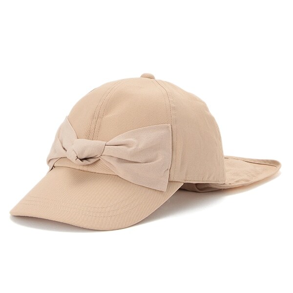 UVケア 保冷剤収納ポケットつき日よけリボンキャップ