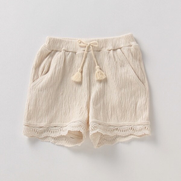 防菌防臭 カットサッカー裾レースショートパンツ