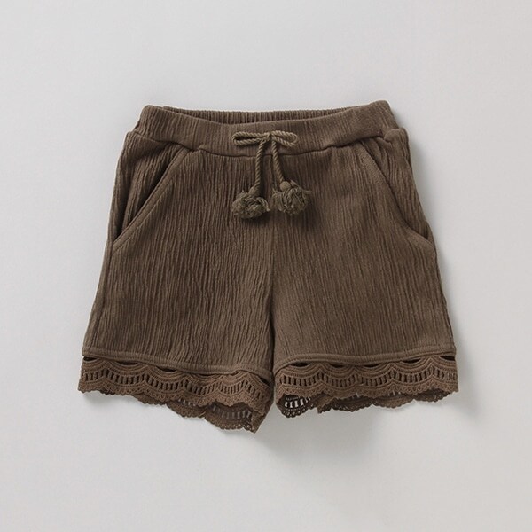 防菌防臭 カットサッカー裾レースショートパンツ