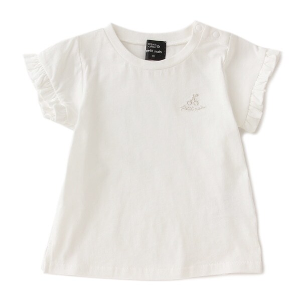 オーガニックコットン ワンポイント刺しゅうフレアTシャツ