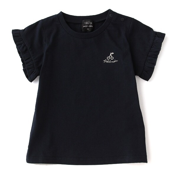 オーガニックコットン ワンポイント刺しゅうフレアTシャツ