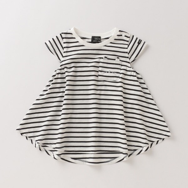 オーガニックコットン 吸汗涼感 ネコポケットAラインTシャツ