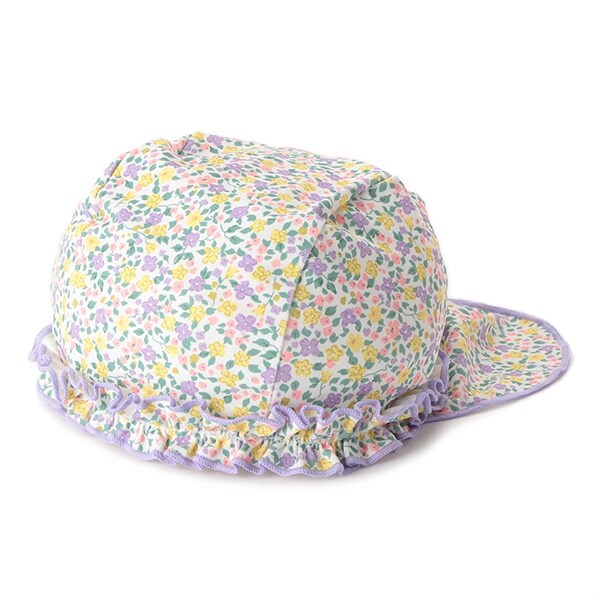 日よけ布つき小花柄スイムキャップ【SWIM】