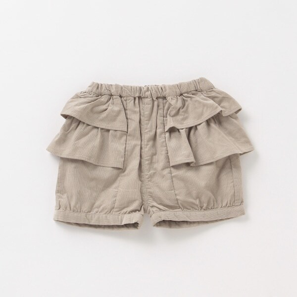 サイドフリルコーデュロイショートパンツ