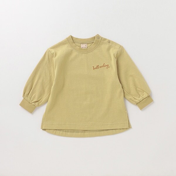 バック花プリントTシャツ