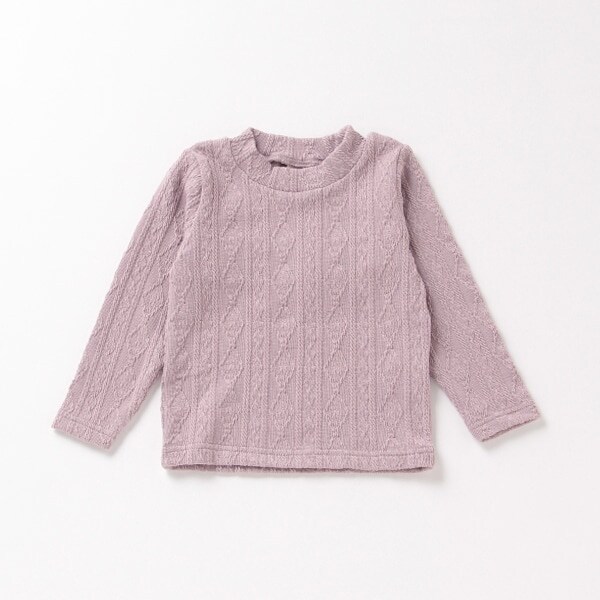 ケーブルジャカードハイネックTシャツ