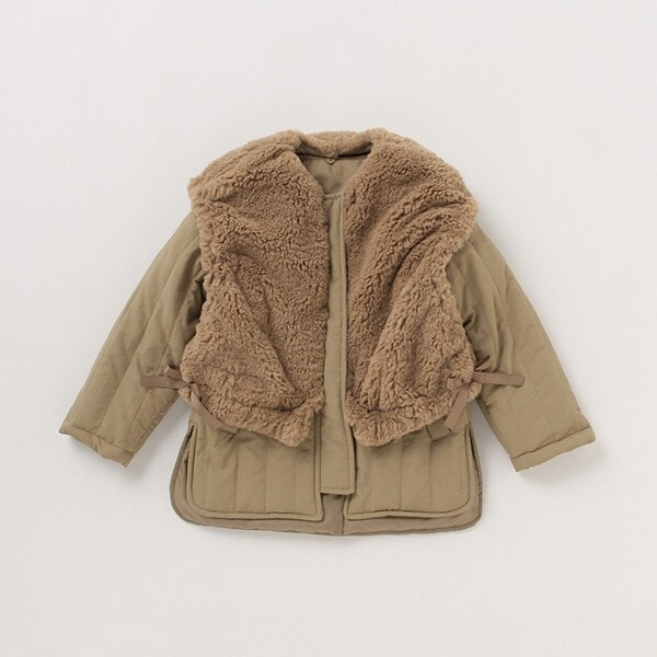 ボアベストつきキルティングジャケット