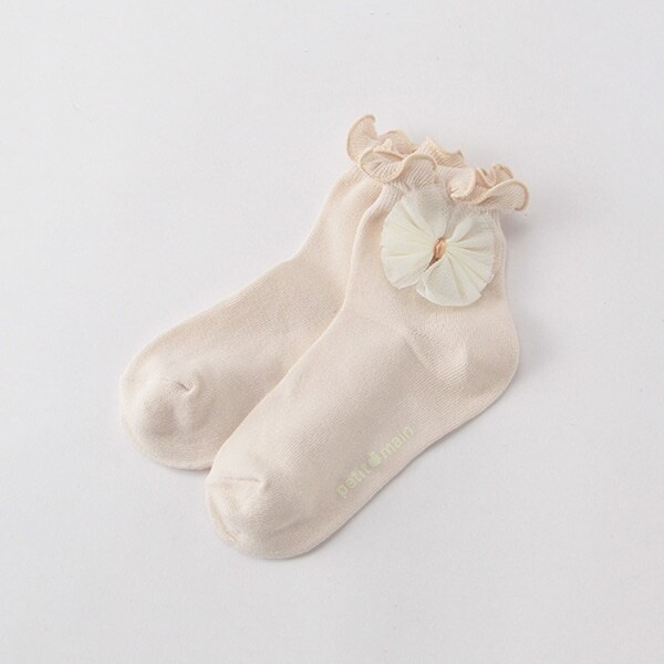 チュールリボンフリルクルーソックス