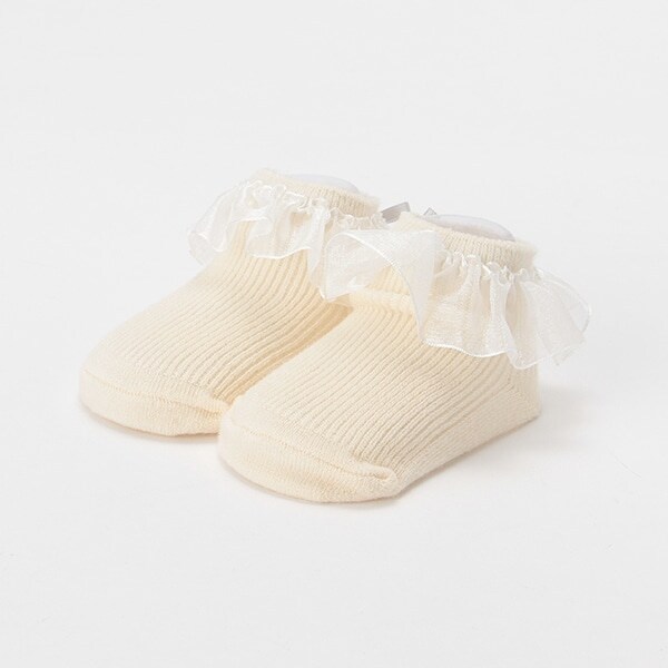 オーガンジーフリルリボンカップソックス