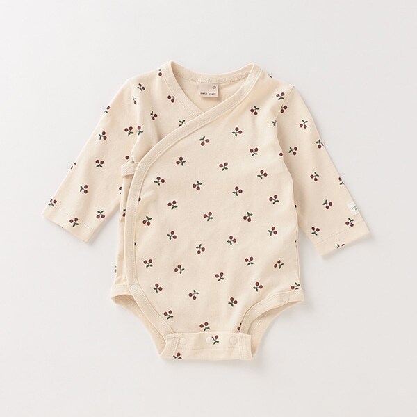 抗菌防臭 チェリー柄ロンパース