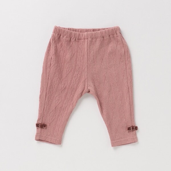 抗菌防臭 裾リボンジャカードケーブルレギンス