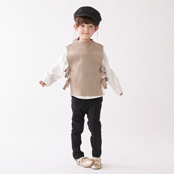 裏起毛 スカラップポケットパンツ