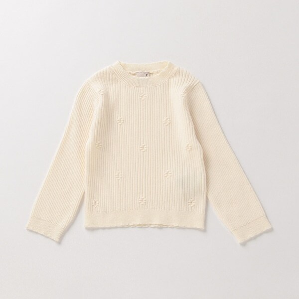 花柄編みテレコニット