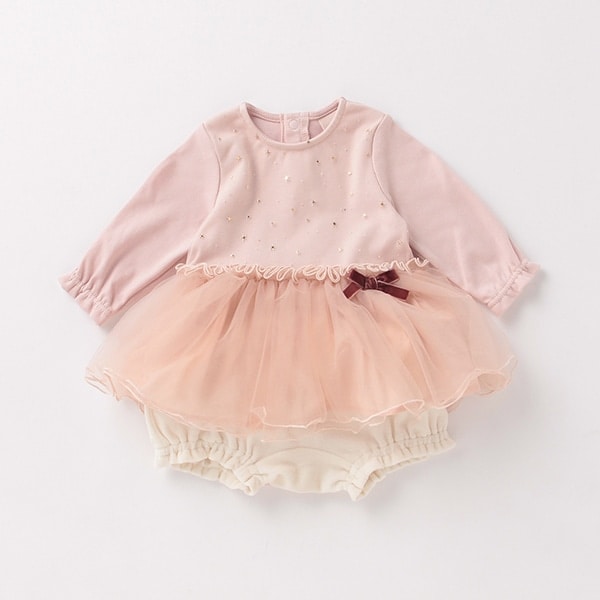 抗菌防臭 星チュールロンパース×ベロアブルマセット