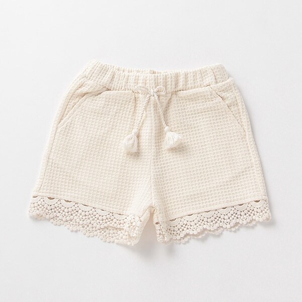 裾レースカットショートパンツ